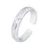 Cluster Ringen Creatieve Concave Convexe Textuur Lijnen Ring Voor Mannen Vrouwen Eenvoudige Zilveren Kleur Open Paar Bruiloft Sieraden