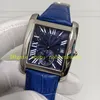 Echte Foto mittelgroße Uhren für Männer Frauen Blaues Zifferblatt Automatisch Stahl WSTA0010 35 mm Maschinenmänner Edelstahl Ladies Leder -Armbanduhr Armbanduhr