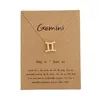 Chaînes douze constellations pendentif collier pour femmes mode simple carte d'or chaîne cadeau hypoallergénique collierchaînes