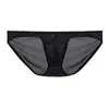 Slip hommes String Pouch Briefs Culottes Mesh Sheer See Through Youth Silky Taille basse Respirant Doux Bikini Sexy Sous-vêtements