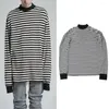 Men's Hoodies Large Loose Oversize Black And White Stripe Long Sleeve Sweater Hip Hop Style Round Neck Top Spring Clothing