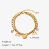 Bracelets de charme Eilieck 316L en acier inoxydable 2 couches Zircon papillon Bracelet pour femmes mode filles poignet Bijoux cadeaux de fête Bijoux