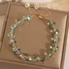 Charme pulseiras moda fantasia cristal redondo contas espaçador pulseira para mulheres meninas tendência ajustável jóias presente acessórios