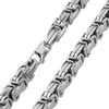 Chains 7"-40" 8/10/12/15mm Width Heavy Fashion Mens Chain Silver Color Stainless Steel Byzantine Box Link Necklace Or Bracelet