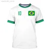 Men's T-Shirts Brazil Jersey Men's T-shirt Brazilian Flag Selection Football Team Shirt O-Neck Oversized Cotton Short Sleeve Men's Clothing Top M230408