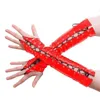 Fingerlösa handskar sexiga långa pvc kvinnor svarta röda handskar damer fetisch faux läder svart bandage handskar klubbkläder sexiga cosplay kostymer natt clubl231017