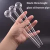 Large Size 200mm 8inch Pyrex Oil Burner Glass Pipes Clear High Quality Burners Bubbler for Smoking Water Bongs Straw Tube Glass Pipe Cheapest Price