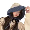 Bérets doux tricot chapeau femmes châle chaud bonnet casquette coupe-vent activité sportive