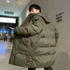 Jaqueta de inverno clássica Chaopai de luxo de designer para homens com tamanho extra grande, homem gordo, jaqueta de algodão de comprimento médio, espessada à prova de frio e quente