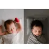 Keepsakes Neonatal Pography Props Velvet Pillow Bow Tie Hair Clip Baby Studio Shooting Basket Mat 230407