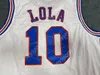 Lola 10 Tune Squad Space Jam Basketball Jersey Movie Men's All Ed White Jerseys Size S-3XL Top Quality