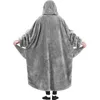 s Oversized Fluffy Fleece Hoodie for Women Men Family Matching Wearable Hooded Blanket W0408