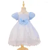 Этническая одежда сказочная принцесса синее платье с блестками, девочка, малышка, 1 -й день рождения, бальные платья свадебные платья