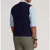 Men's Vests Autumn 30% Wool Vest Cardigan Small Horse Men Ventilate Embroidery V-Neck Casual Cotton Pullover Knitted Sweaters