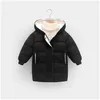 Casaco Moda Inverno Crianças Casacos Crianças Meninos Jaquetas Grosso Longo Meninas Com Capuz Outerwear Snowsuit 2-8Y Roupas Drop Delivery Baby Mate Otnvd