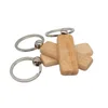 Nyckelringar trägraveringsämnen Rektangel tomt trä Key Chain Wood Blanks för nyckelringar 20 Pack 230408