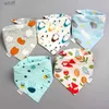 Bavoirs 5 pièces bavoirs bébé Triangle écharpe coton dessin animé enfant Bandana bavoir Dribble bavoirs nouveau-né Slabber tissu absorbant bavoir imperméable serviette L231108