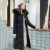 Frauen Trenchcoats Winter Mit Kapuze Unten Baumwolle Gefütterte Jacke Ausländischen Stil Koreanische Dünne Lange Knielangen Warmen Mantel