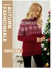 Suéteres femininos Mulheres Quente Inverno Camisola Vintage Jacquard Floco de Neve Natal Tricô Manga Longa Pulôver Alto Pescoço Senhoras Tops