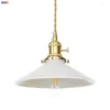 Pendant Lamps IWHD Nordic White Glass Lights Fixtures Switch Bar Cafe Dinning Living Room Light Japan Copper Lamp Hanglamp LED