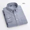 Мужские классические рубашки 2023, Оксфордские деловые рубашки на пуговицах для мужчин, брендовая повседневная рубашка с длинными рукавами, приталенная мужская рубашка