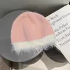 Berretti di nicchia personalità abbinamenti di colore berretti di peluche berretto autunno e inverno coreano dopamina carino cappelli di pelliccia di melone lavorato a maglia per le donne