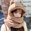 Beanies Beanie/Skull Caps Fashion Winter Women Warm Cute Bear Ear Hat Casual Plush Scarf Set Solid CapsBeanie/Skull