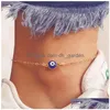 Sandálias descalças 2021 Bohemian Beads Tornozeleira Pulseira para Mulheres Perna Corrente Azul Evil Eye Pingente Verão Praia Pé Jóias Dro Dhgarden Dh3ap