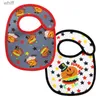 Bibs Burp Cloths 2pcs/set Cartoon Waterproof Baby Bibs Korean Style New Infant Bib Newborn Burp Cloths for Kid Boy Girl Soft Feeding Saliva TowelL231108