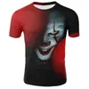 Herren T-Shirts Big Mouth 3DT Shirt Printing Clown Weiß Social Fashion Boy Fun Kurzarm