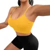 Tanques femininos Sports esportivos femininos Bustier cruzado acolchoado sem arrue Spaghetti Straps Fitness Push Up Stretch Longline Top para