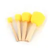 Freeshipping 4pcs/Lot*10 Stencil Brush Wooden Handle Sponge Foam Brush Furniture Art Craft Painting Education Tools Set Drawing Toys Hwhtl