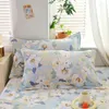 Conjuntos de cama Conjunto de capa de edredão de algodão Conjunto de alta qualidade Floral Impresso Single ou Double Bedroom Decor Twin Full King Sizes