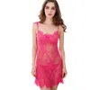 Vêtements de nuit pour femmes Femmes Sexy Dentelle Chemise de nuit Robe de nuit Col en V Sans manches Spaghetti Bretelles Mesh Transparent Chemise de nuit Lingerie exotique