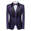 Abiti da uomo Blazer Fashion Casual Boutique Business Wedding Host Flower Color 3 pezzi Set Dress Jacket Pants Vest Coat 230407