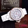 Wit zwart echte keramische horloges Quartz Men Women 33mm 38mm Fashion Business Polshorwatch101