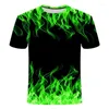 Męskie koszule Summer Modna Moda 3D Print Flame Shirt Men Trend Street Style European Tops