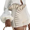Women's Shorts 2023 Womens Pants Casual Fashion Personality Beige Pleated Lace Design High Waist For Women