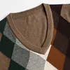 Männer Westen Muster Ärmellose Design Pullover Mode Männer Argyle Hals Kaschmir 2023 Gestrickte Weste Weste Männlich