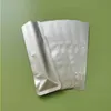 200st/Lot Silver Open Top Pure Aluminium Foil Package Bag Mylar Heat Seating Snack Coffee Powder Storage Puches Livsmedelshantverk som packar Odhi