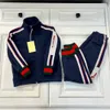 Luxo crianças fatos de treino listra lateral costura roupas de bebê menino jaqueta terno tamanho 110-160 outono casaco e calças nov05