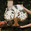 Party Supplies Wedding Guestbook Drop Box Tree Guest Book Decoration Sign In Tree-shaped Wooden Card For Reception