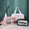 Sacs à cosmétiques 3pcs Pu trousse de toilette transparente grande capacité sac de bain en PVC translucide givré sac de rangement portable pour femmes sacs de maquillage Q231108