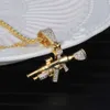 مصمم المجوهرات Amuse Hip Hop Creative New Men's New Men Out AK 47 Submachine Mun Shape Shape Hip Hop Netlace Netlace Brass Jewelry