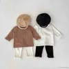 Pajamas 2023 Spring Autumn Baby Boys Pajamas Cotton Dot Long Sleeve Tops High Pertsile Pants Suit Toddler Boys Sleepwars R231108