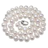 Colares Pingente YKNRBPH 8-9mm Natural Água Doce Pérola Colar Quase Circular Terminado Simples Handmade Strand Bead Colar Para Mulheres Jóias 231108