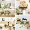 Flores decorativas 6 pçs artificial falso cupcake simulação realista imitação comida sobremesas bolos sobremesa exibição decoração adereços brinquedo casa