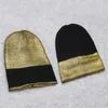 Beanie/Skull Caps GZHILOVINGL Autumn Winter Ins Gold Silver Purple Metallic Unisex Acrylic Knitted Beanie Cap Hat Skullies Girls Beanies Women 231108