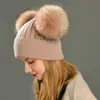 Czapki do czapki czapki/czaszki Jaxmonoy Winter Fash Fur Fur Hat for Girl