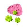 Baking Moulds Lucky Clover Silicone Mold Kitchen DIY Cake Decoration Fondant Chocolate Plant Flower J039